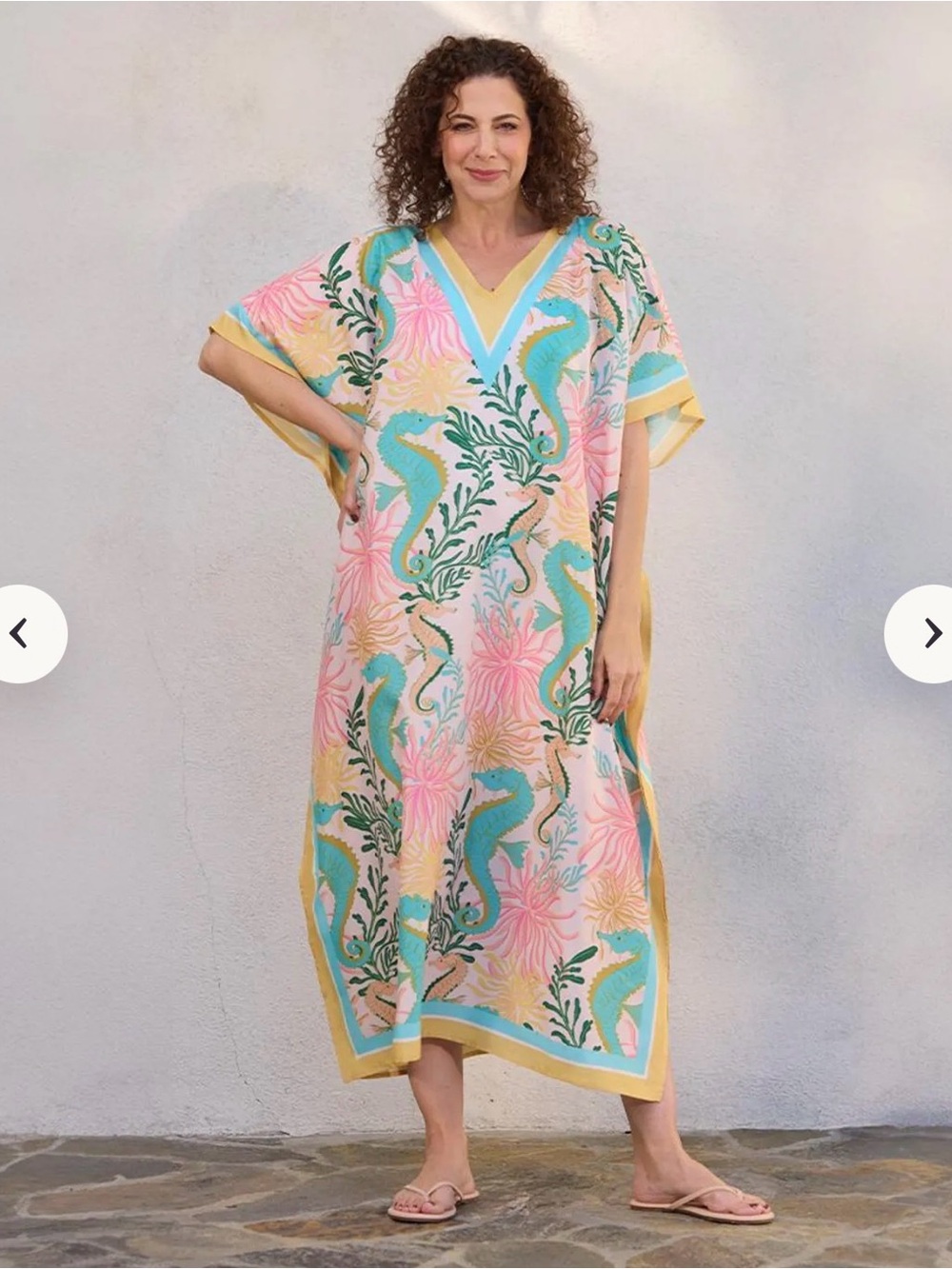 Seahorses Caftan from Werkshoppe Pool Coverup NEW One Size Seahorses Beach
